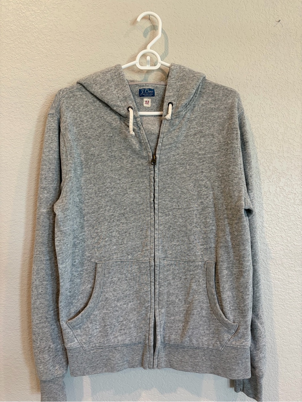 J. Crew Light Gray Zip-Up Hoodie Sweatshirt